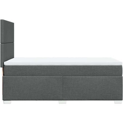 VidaXL Krevet s oprugama i madracem tamnosivi 90x200 cm od tkanine Slike