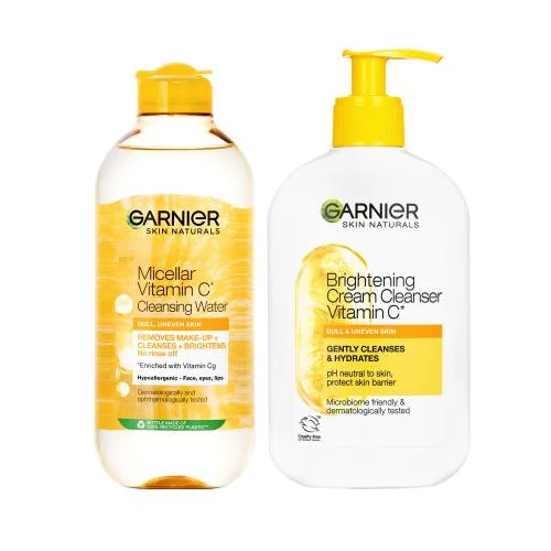 Garnier Skin Naturals Vitamin C Brightening Cream Cleanser Set krema za čišćenje 250 ml + micelarna voda 400 ml za ženske