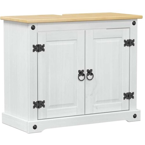 za Lavabo - Umivaonik Bijelo 73 x 33 x 60 cm Čvrsto borovo drvo - Bijelo Slike
