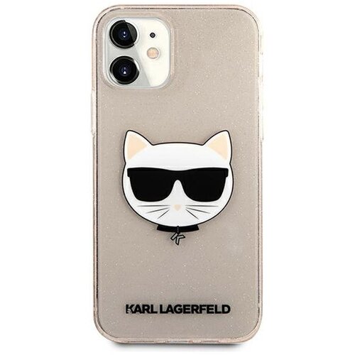 Karl Lagerfeld Maska za telefon Glitter Cat za iPhone 12 Mini zlatna Cene