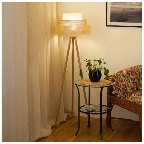  brilagi - podna lampa cedar luneta 1xE27/15W/230V ratan/braon/krem Cene