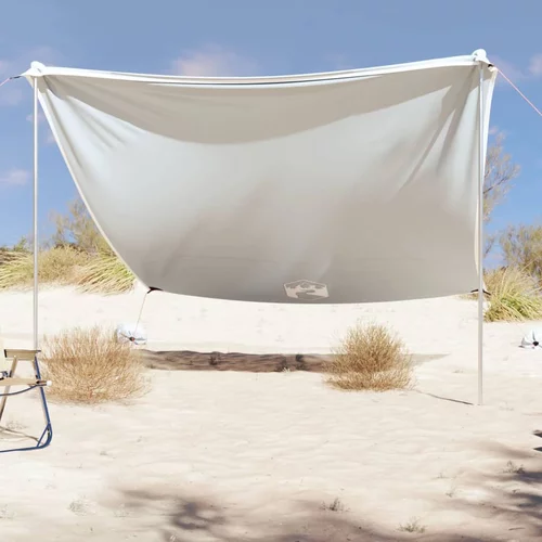 Nadstrešnica za plažu s pješčanim sidrima siva 304 x 300 cm