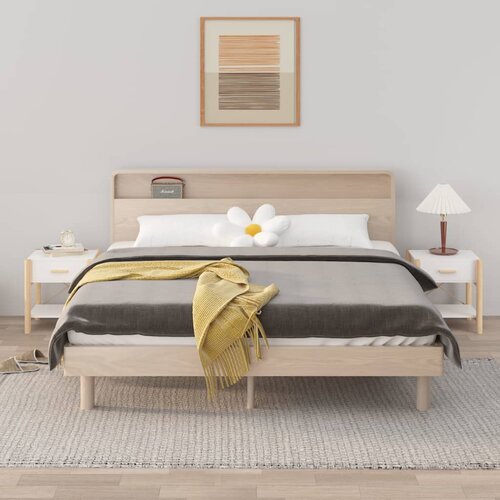 vidaXL Nočna mizica 2 kosa bela 42x38x45 cm inženirski les Cene