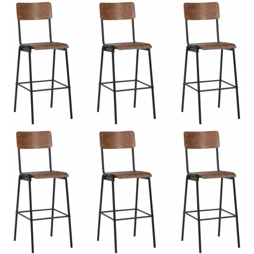 Barski stolčki 6 kosov trden vezan les in jeklo, (20700368)