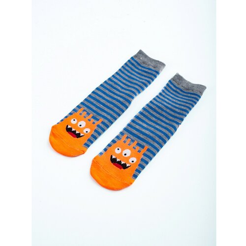 TRENDI non-slip striped monster socks for kids Slike