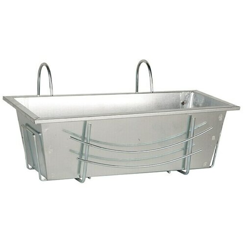X žardinjera za balkon (40 cm, Srebrne boje, Pocinčano, Uključen moderan nosač) Slike