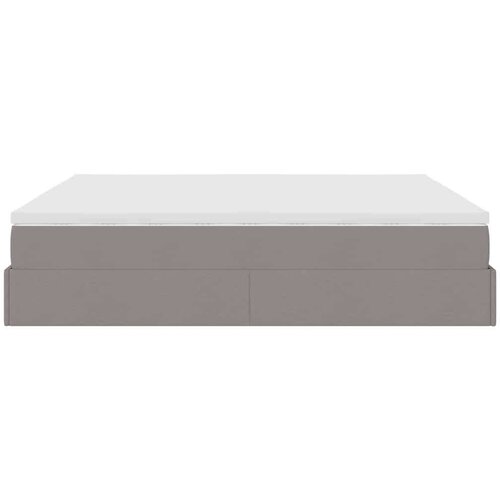 VidaXL otomanski krevet s madracem smeđesivi 160x200cm od tkanine Slike