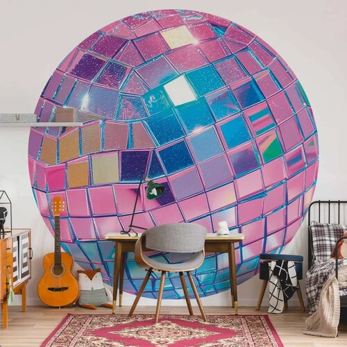  Okrugla fototapeta - Pink disco ball 230x230 Cene