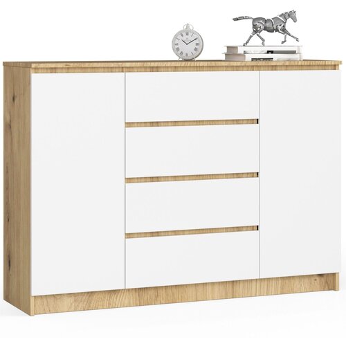 AKORD KOMODA K140 2D 4SZ CLP OAK ARTISAN / BELA, (21702937) Slike