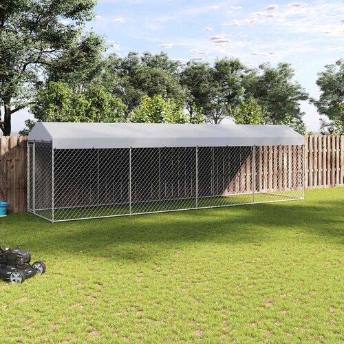 Vanjski kavez za pse s krovom 760 x 190 x 225 m Cene