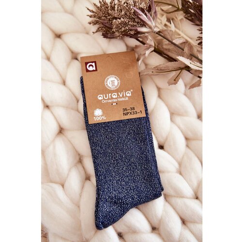 Kesi Women's Socks With Shiny Thread Navy blue Slike