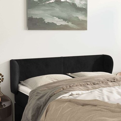  Uzglavlje s u&amp;scaron;ima crno 147x23x78/88 cm bar&amp;scaron;unasto Slike