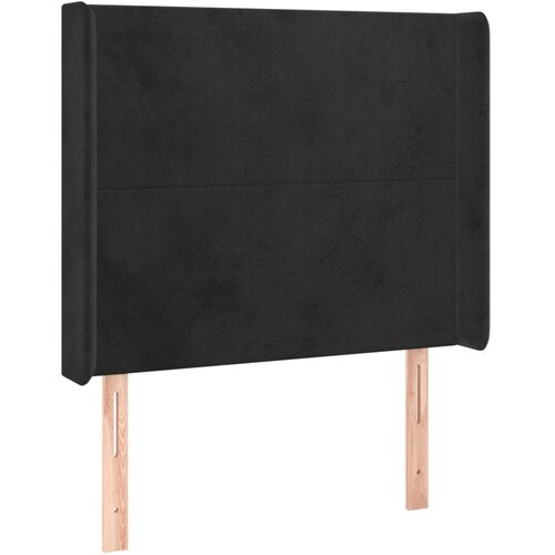 Maison Chic posteljno vzglavje - vzglavna omarica - nočna omarica z u&amp;scaron;esi črno 93x16x118/128 cm žamet, (21709249) Slike