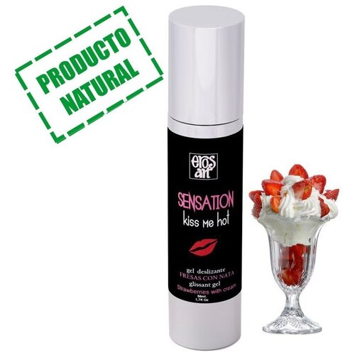 Eros-Art Naravno mazivo me poljubi vroče jagode s smetano 50 ml., (21083572) Slike
