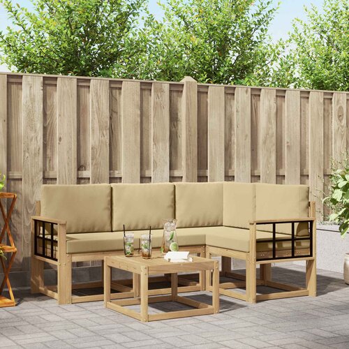  Set vanjskih sofa 5 kom. Bijela i bež Cene