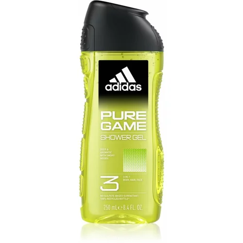 Adidas Pure Game gel za tuširanje za lice, tijelo i kosu 3 u 1 250 ml