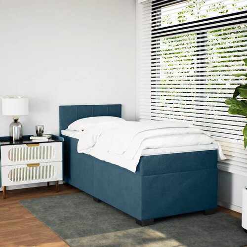 Box spring krevet s madracem plavi 90x200 cm bar&amp;scaron;unasti Slike