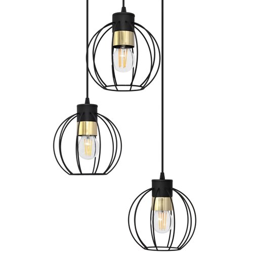  Luster na sajli STARLIGHT 3xE27/15W/230V crna/zlatna Slike