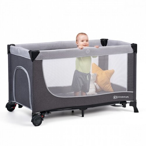 Kinderkraft prenosna posteljica leody™ grey Cene