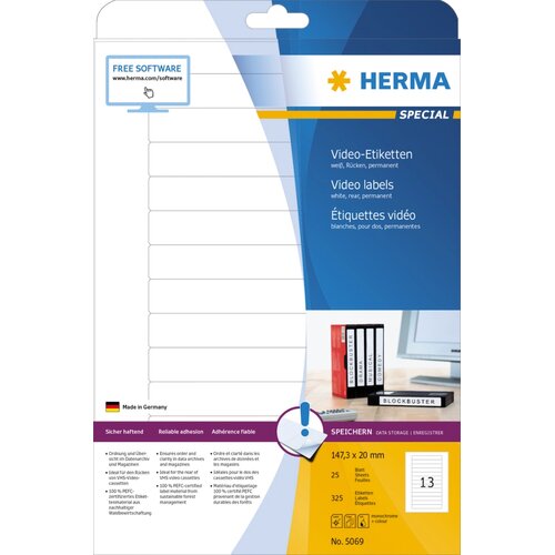 Herma Etikete 147x20 A4/1 1/25 bela Slike