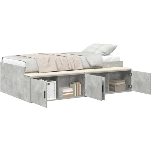  Krevetna konstrukcija s ladicama Betonski sivi 90 x 200 cm Slike