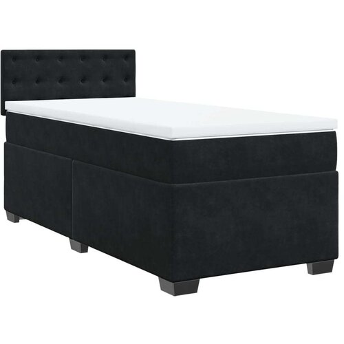 VidaXL Box spring krevet s madracem crni 90x190 cm bar&amp;scaron;unasti Slike
