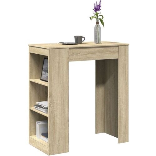 vidaXL Barska miza s policami sonoma hrast 95x47x103,5 cm inž. les Cene