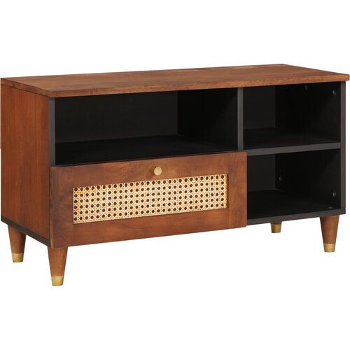 vidaXL Omare in policami za shranjevanje medijev s predalom s polico s shranjevanjem Rjava Cene