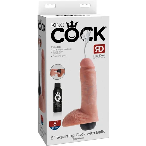 King Cock 8 - realističan špricajući dildo (20 cm) - prirodan