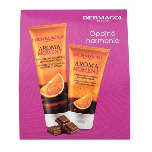 Dermacol Aroma Moment Belgian Chocolate Set gel za prhanje Belgian Chocolate 250 ml + piling za telo Belgian Chocolate 150 ml unisex