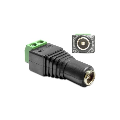 Delock 65485 DC (struja) adapter [1x ženski konektor dc 5.5 mm - 1x 2-polni] crna, zelena Cijene
