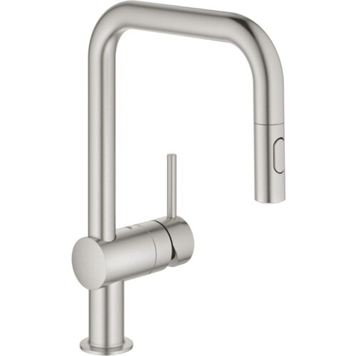 Grohe izvlečna enoročna kuhinjska armatura Minta - supersteel, U izliv (32322DC2) Slike