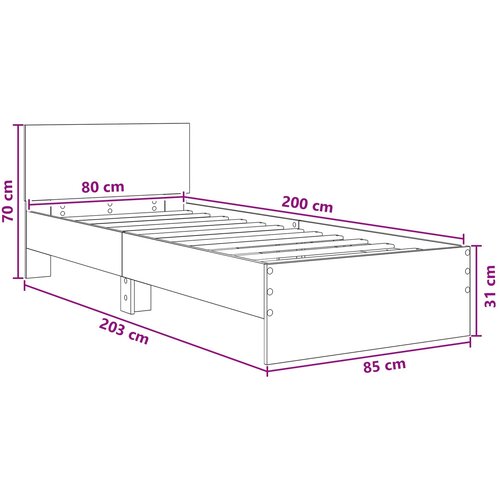  Okvir kreveta s uzglavljem Bijela 80 x 200 cm Slike