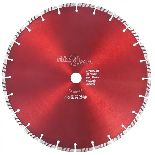  Diamantni rezalni disk s turbo jeklom 350 mm