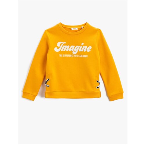 Koton Slogan Printed Sweatshirt Long Sleeve Cotton Slike