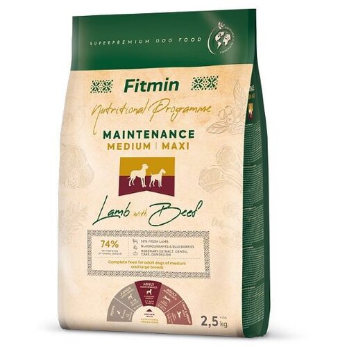 Fitmin dog nutritional programme maintenance medium / maxi jagnjetina sa govedinom 2,5kg Cene
