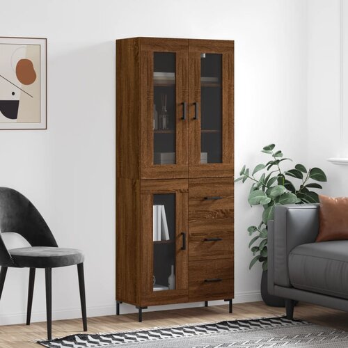 VidaXL Visoka komoda boja hrasta 69 5x34x180 cm od konstruiranog drva Slike