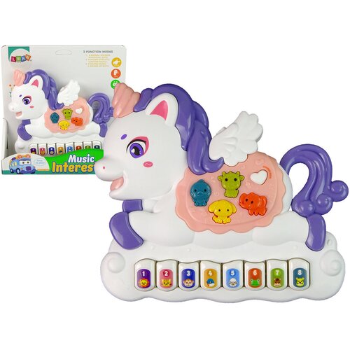  Interactive Piano Unicorn Sound Animals Vehicle Sounds Melodies White Slike