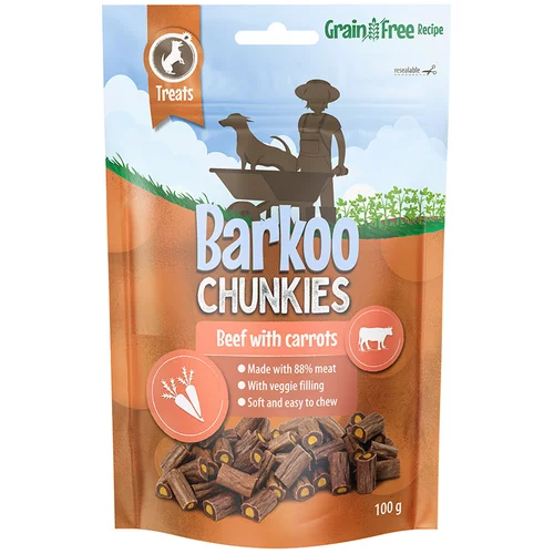 Barkoo Chunkies polnjene palčke - Varčno pakiranje: 6 x 100 g govedina & korenje