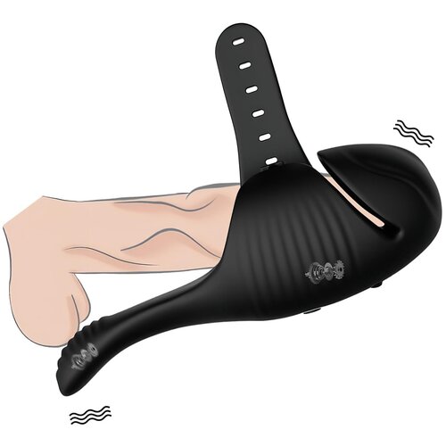 Leopard dvomotorni makro vibrator z možnostjo polnjenja (črn) Slike