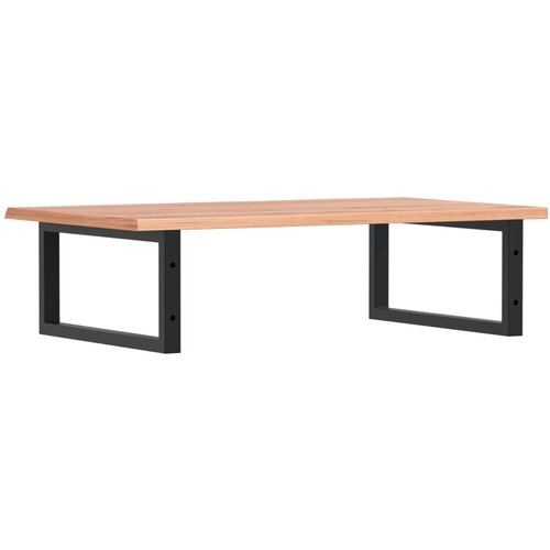  Zidna polica za umivaonik od čelika i masivne hrastovine Smeđa 80 x 50 x 2 cm Slike