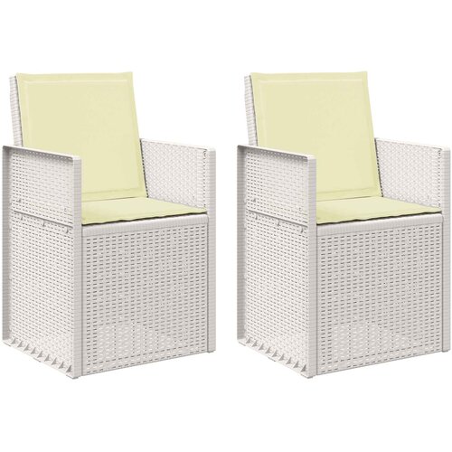  Vrtni jedilni stoli 2 pcs Bela in krem PP, (5000285795) Cene