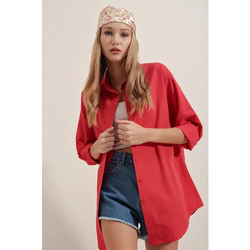 Bigdart 3900 Oversize Basic Long Shirt - Red