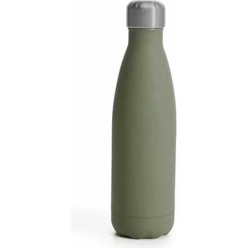 Sagaform Jeklena steklenica s površino iz matirane gume - Zelena