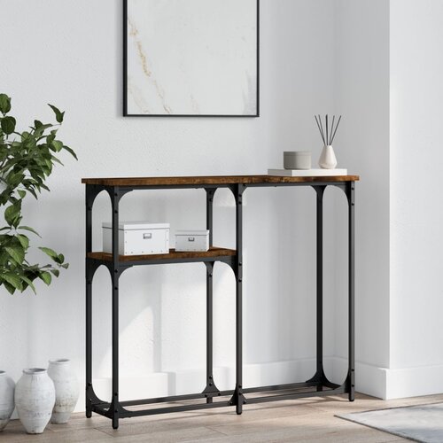 vidaXL Konzolni stol boja hrasta 90 x 22 5 x 75 cm konstruirano drvo Cijene