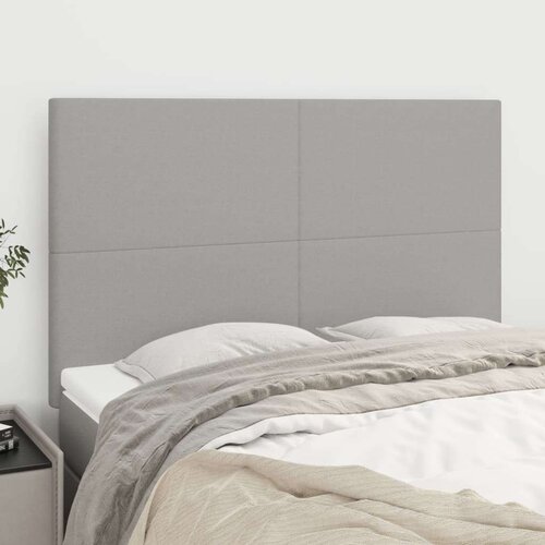  Posteljno vzglavje 4 kosa svetlo siv 72x5x78/88 cm blago, (20953104) Slike