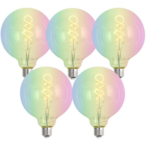 LUUMR Komplet 5 Pametne zatemljive LED žarnice E27 G125 svetle RGBW 4W 250lm 2700K Cene