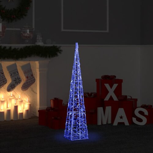vidaXL Akrilni ukrasni stožac s LED svjetlima plavi 90 cm Cijene