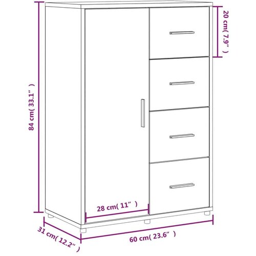 VidaXL Komoda 2 kom siva boja betona 60x31x84 cm od konstruiranog drva Slike