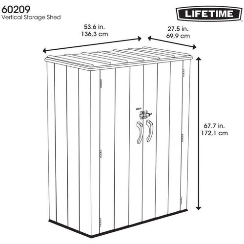 Lifetime plastični ormar za alat XL | Tamno siva | 70x136x172 cm Slike